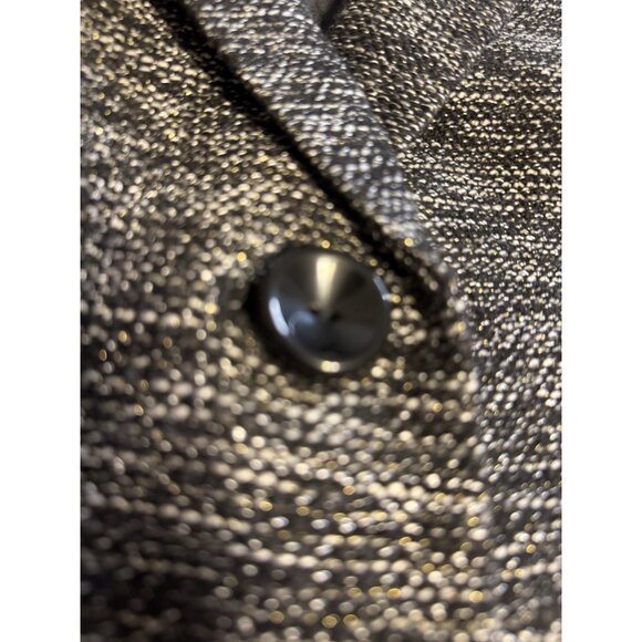 Kasper Suit Jacket Blazer 14 Black Metallic Gold Fleck Classic 3 Button Stretch - Picture 4 of 11